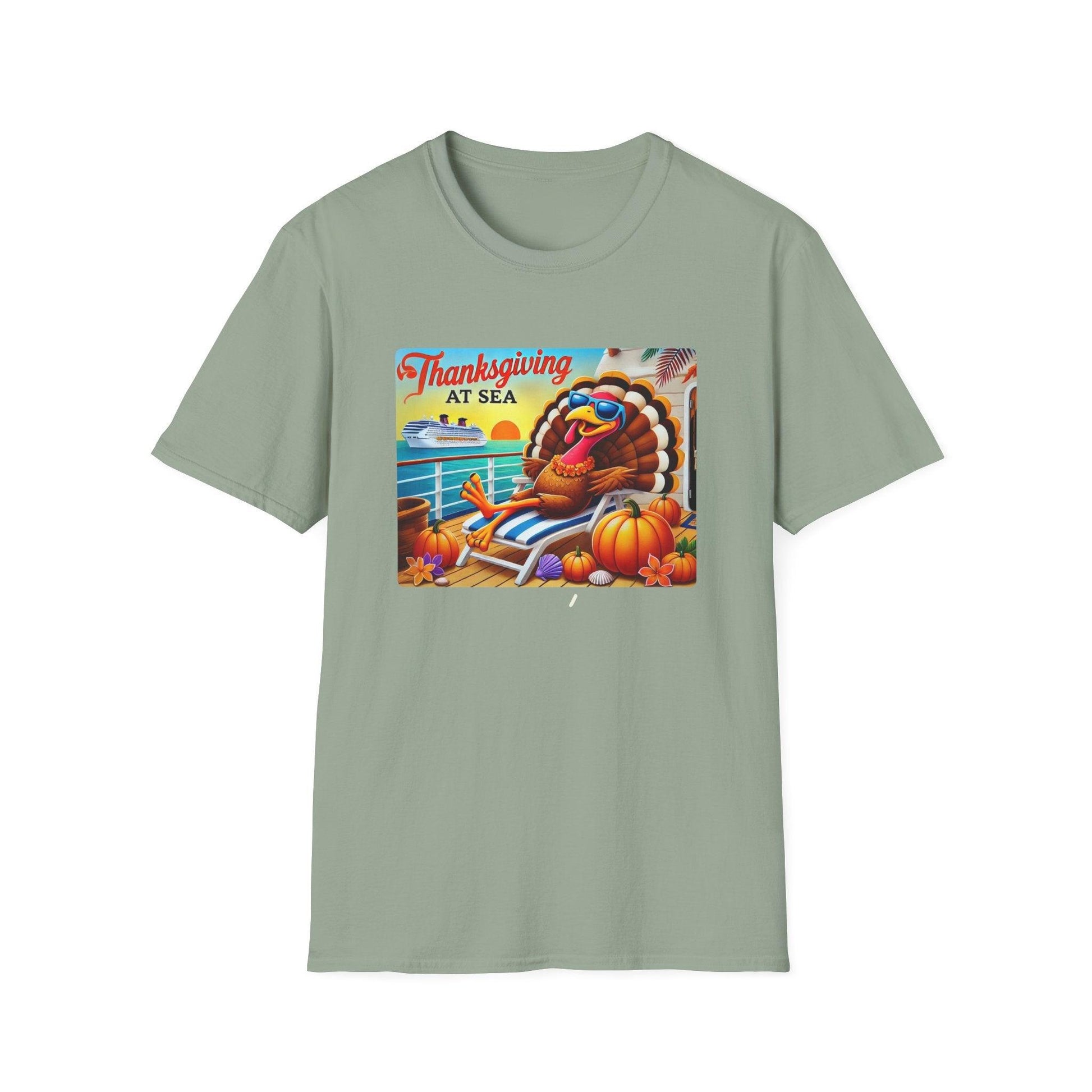 Turkey on Vacation - Gobble 'til You Wobble on the Open Seas! 🦃🚢 Unisex T-Shirt 🍂 - Whippie's