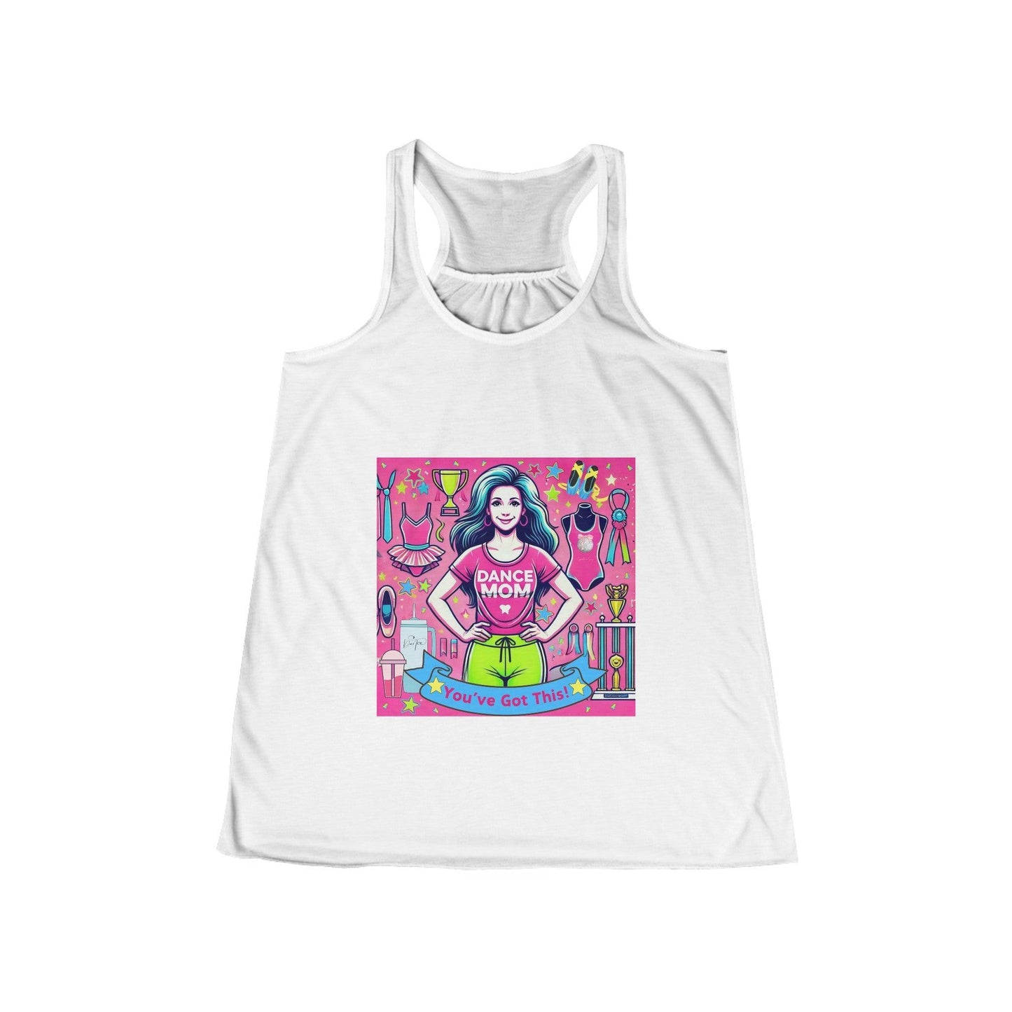 Dance Mom: You've Got This - Brunette Mom - Women's Flowy Racerback Tank - Whippie's