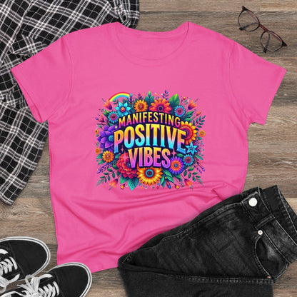 ✨ Manifesting Positive Vibes 🌈 Women's Tee 🌼 - Whippie's