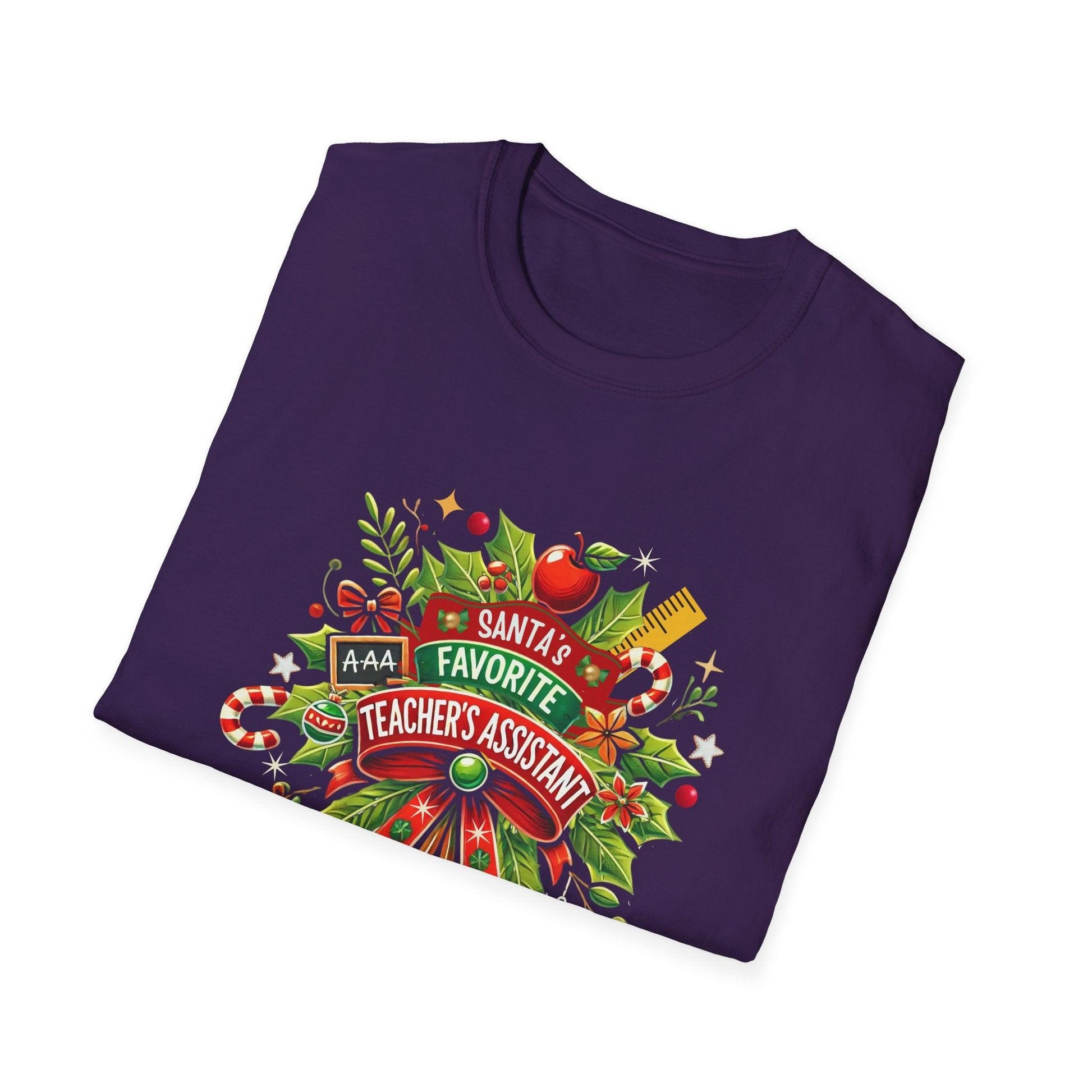 Santa's Favorite Teacher's Assistant - Spreading Holiday Cheer in the Classroom! 🎅🎄 Unisex Tee 🍎🎅 - Whippie's