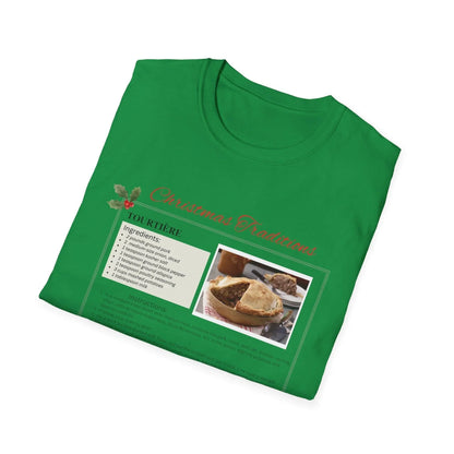Tourtière Recipe Card - Unisex T-Shirt - French Canadian Christmas Traditions! 🎄 - Whippie's
