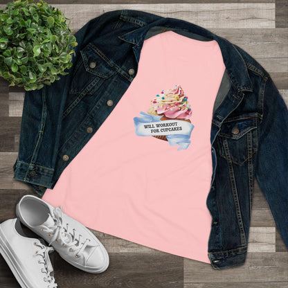 Will Workout for Cupcakes - Fuel Your Fitness! 🧁💪 Women's Softstyle Tee - Whippie's