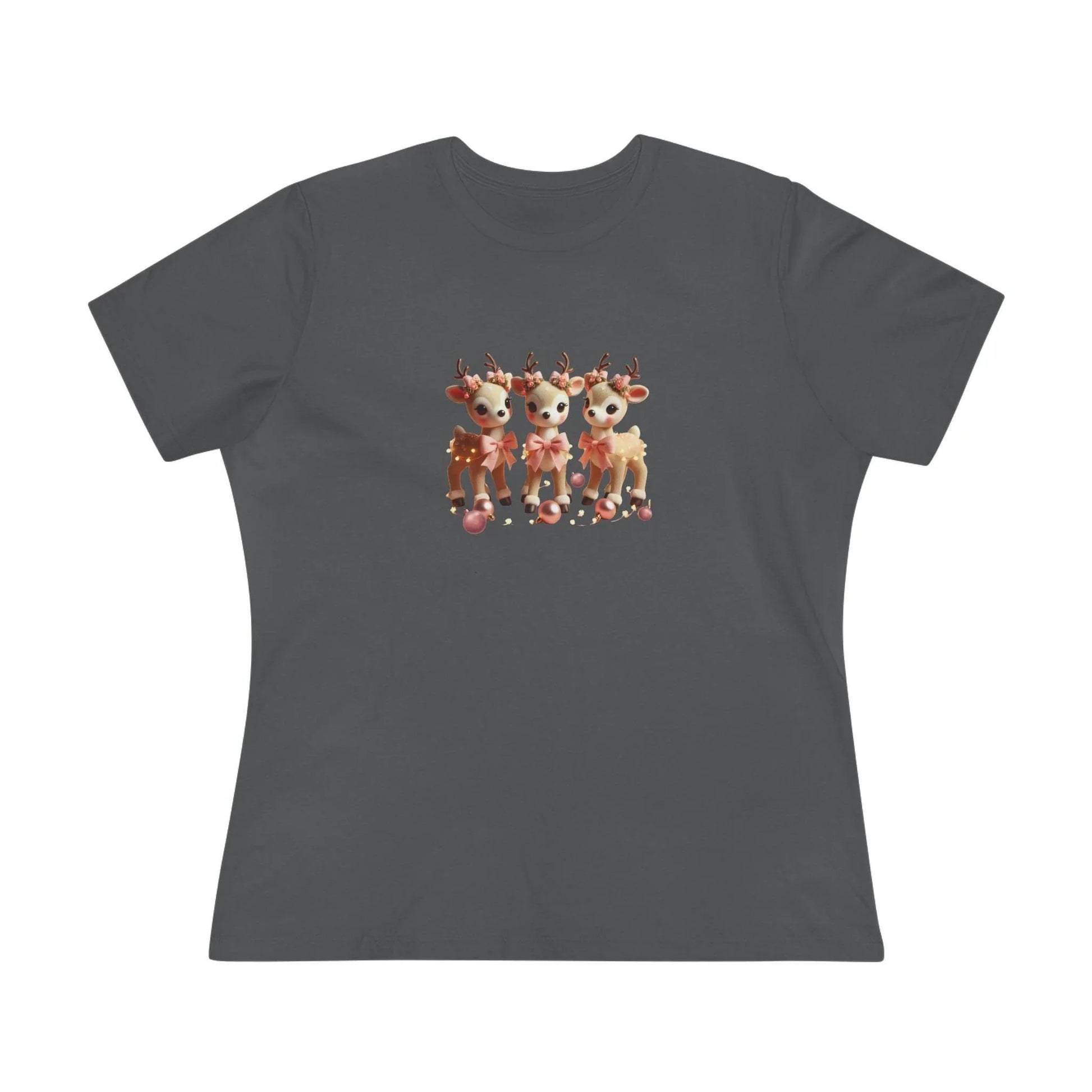 Rose Gold Reindeer Trio Christmas Decor - Women's Softstyle Tee - Whippie's
