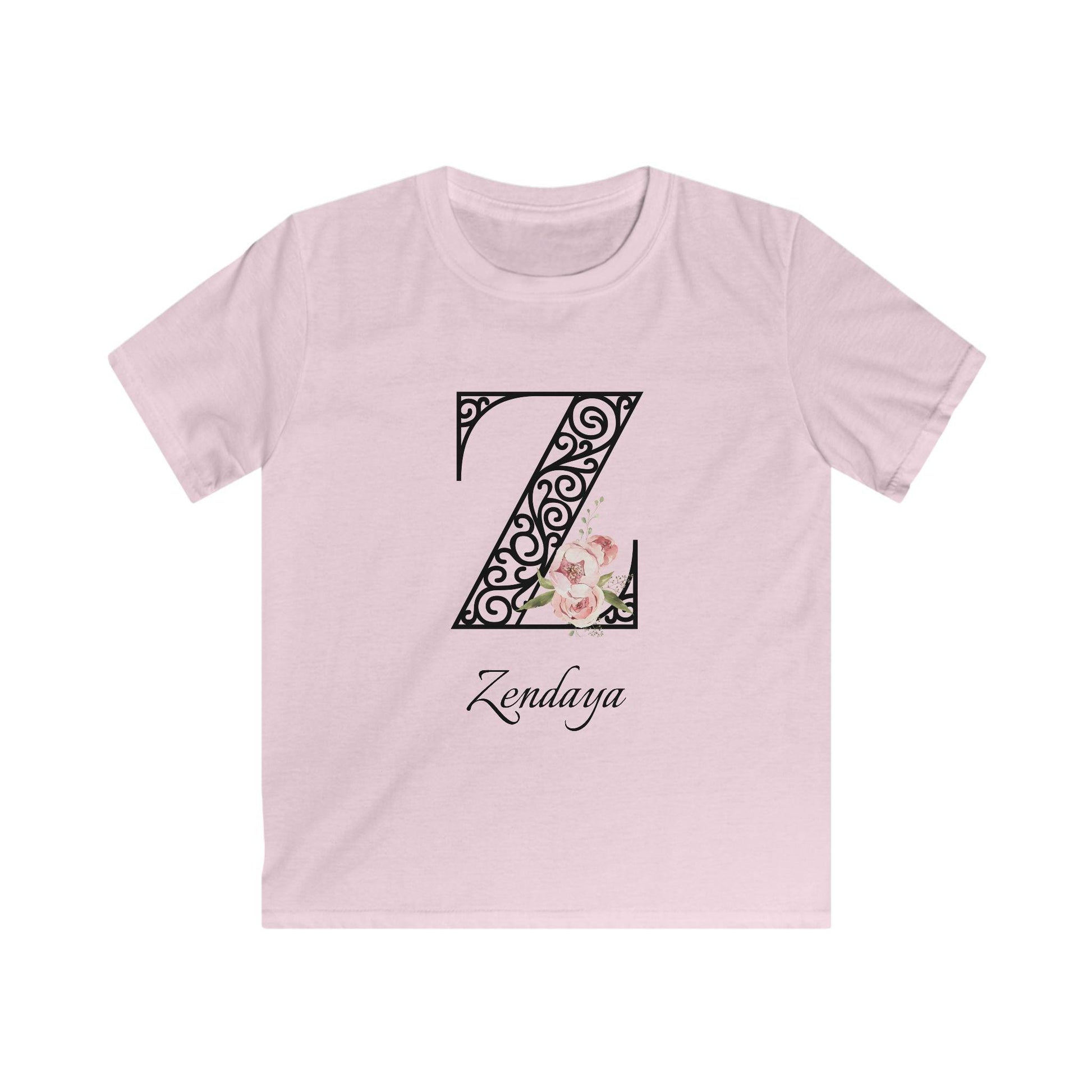 Floral Letters: Letter Z - Peony Youth Tee - Personalizable - Whippie's