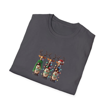 Reinbeer: 'Tis the Season to be Drinking! 🍻🦌🎄 - Unisex Softstyle T-shirt - Whippie's