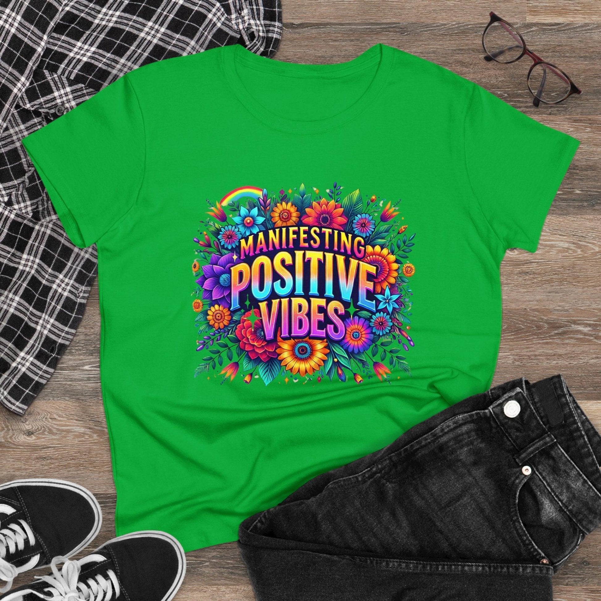 ✨ Manifesting Positive Vibes 🌈 Women's Tee 🌼 - Whippie's