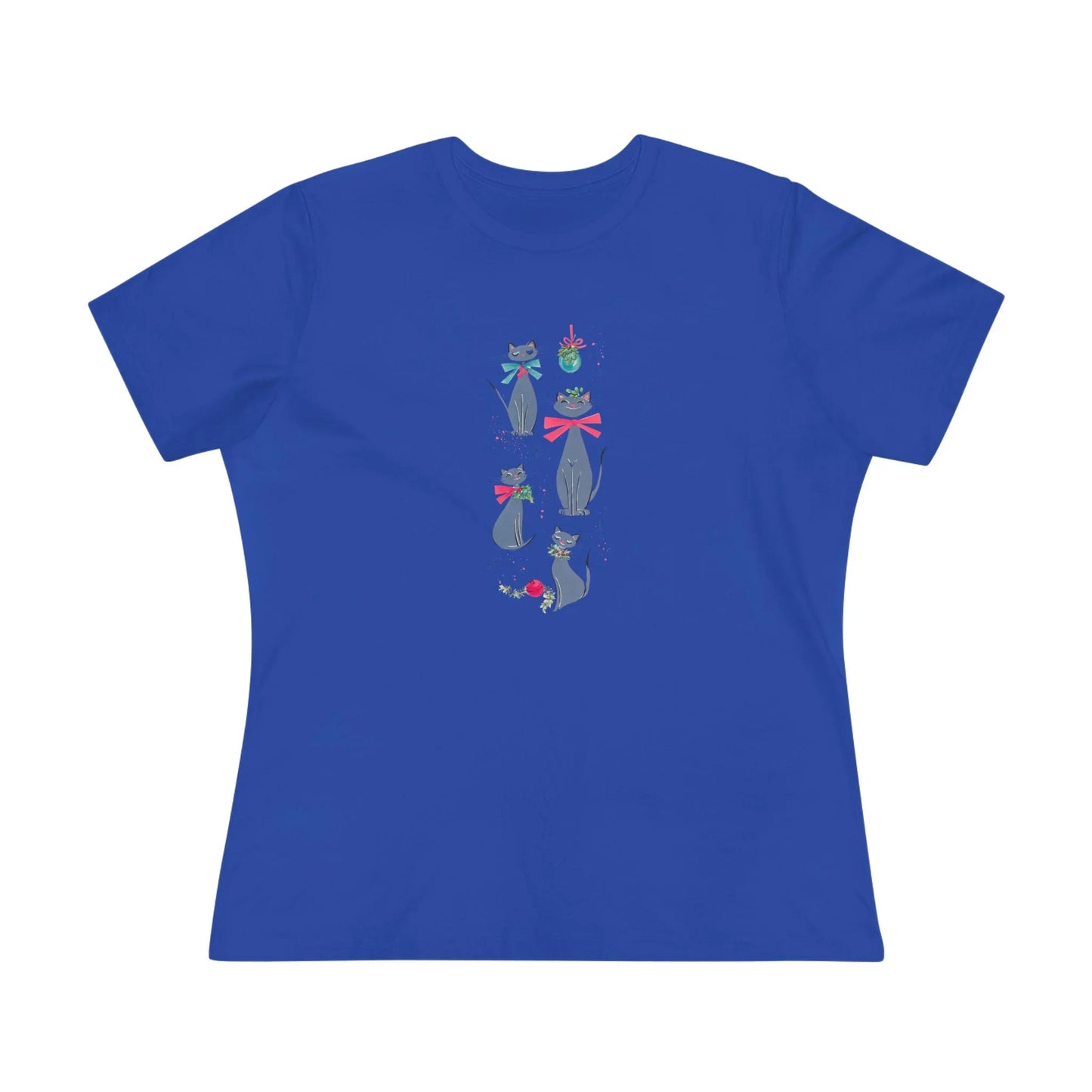 Vintage Christmas Cats Women's Tee - A Purr-fect Holiday Look!