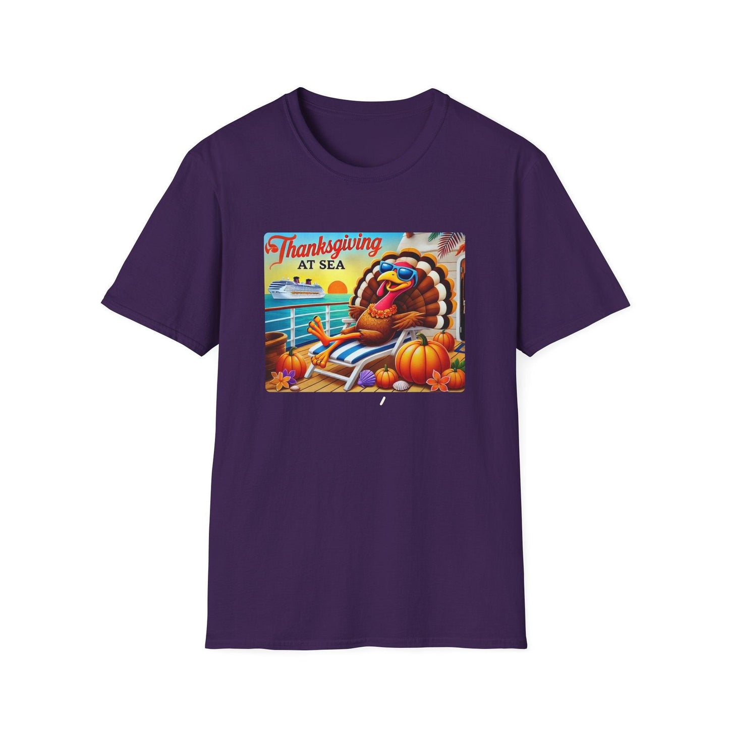 Turkey on Vacation - Gobble 'til You Wobble on the Open Seas! 🦃🚢 Unisex T-Shirt 🍂 - Whippie's
