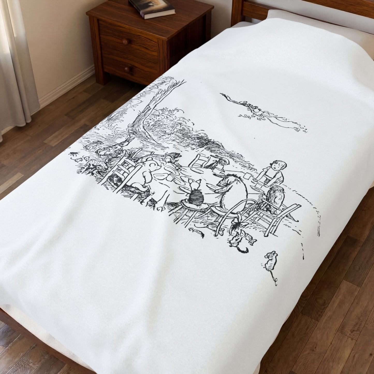 Classic Pooh Tea Party Sherpa Blanket - Hunny-Sweet Dreams!