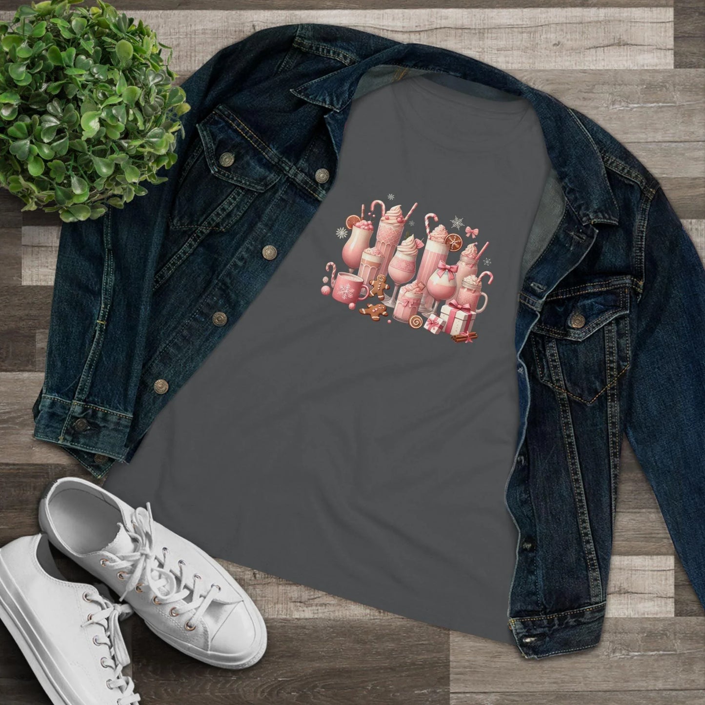 💖☕ Pretty in Pink Holiday Coffee ❄️🎀 - Women's Softstyle Tee - Whippie's