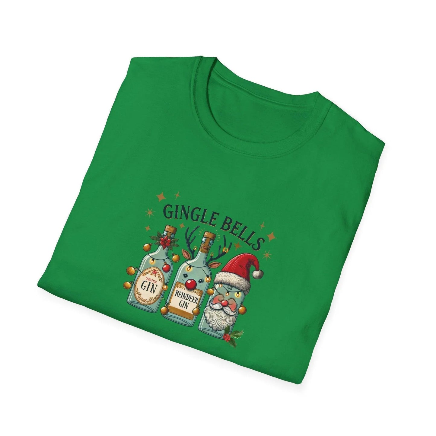 Gingle Bells, Gin All the Way! 🎄🎅🍸 - Unisex Softstyle T-shirt - Whippie's