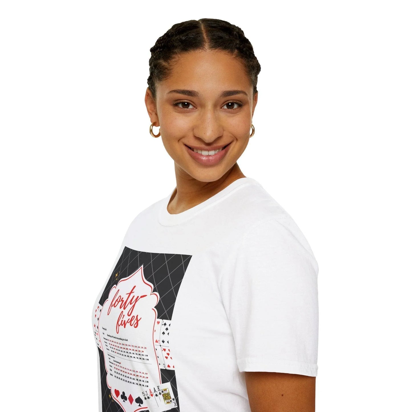 Forty-Fives Card Rankings - Black Background - Unisex T-Shirt - Whippie's