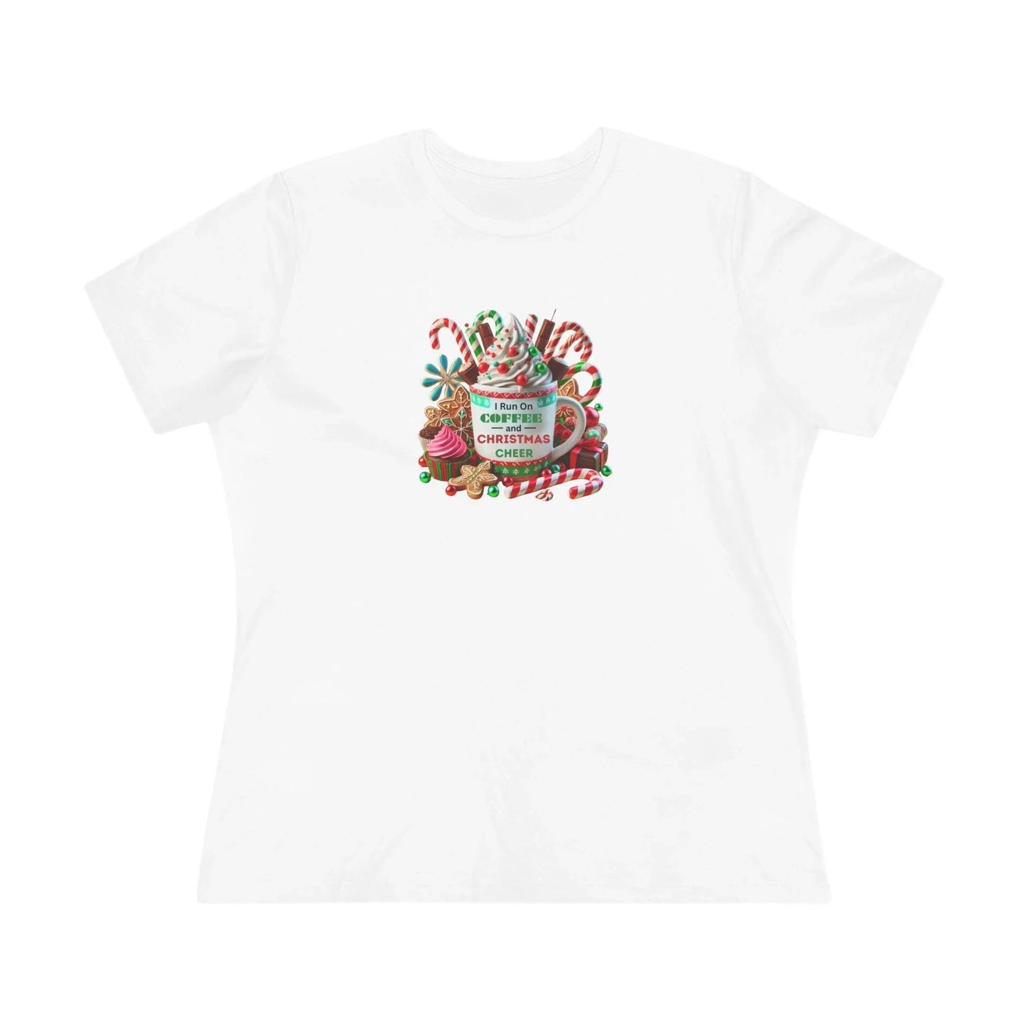 ☕🎄 I Run on Coffee & Christmas Cheer 🎁🌟 - Women's Softstyle Tee - Whippie's