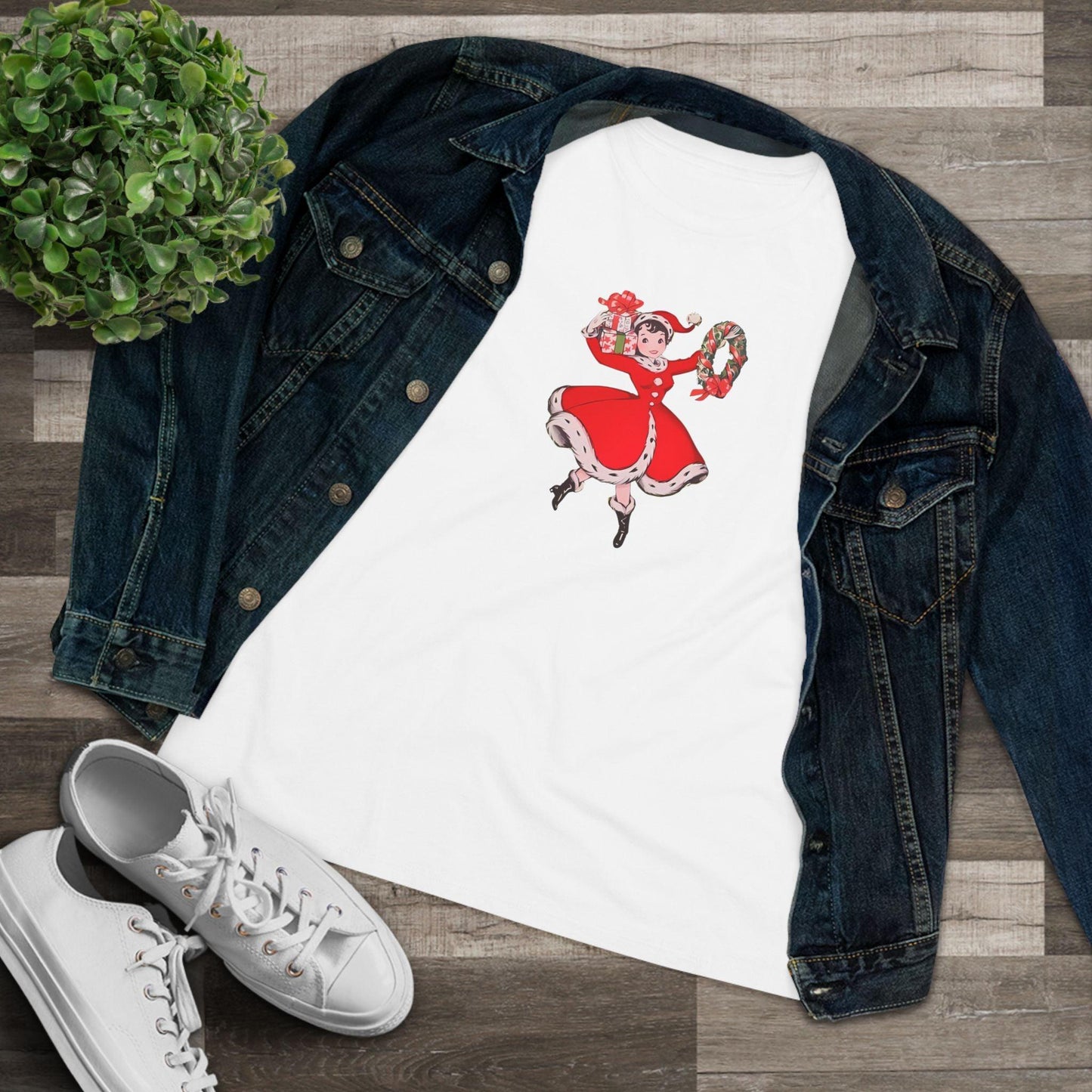 Retro Woman with Wreath - Women's Softstyle Tee - Whippie's