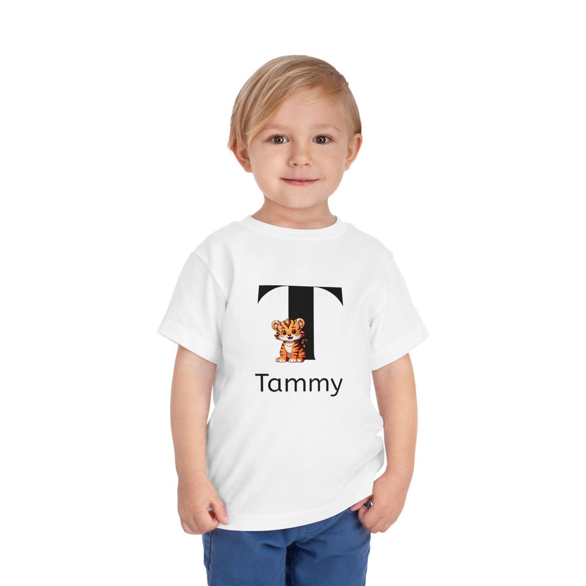 Alphabet Adventures: Letter T - Tiger Toddler T-shirt - Personalizable - Whippie's