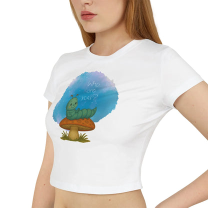 ✨ Who Are You? Cute Sparkly Caterpillar Baby Tee ✨ - Whippie's