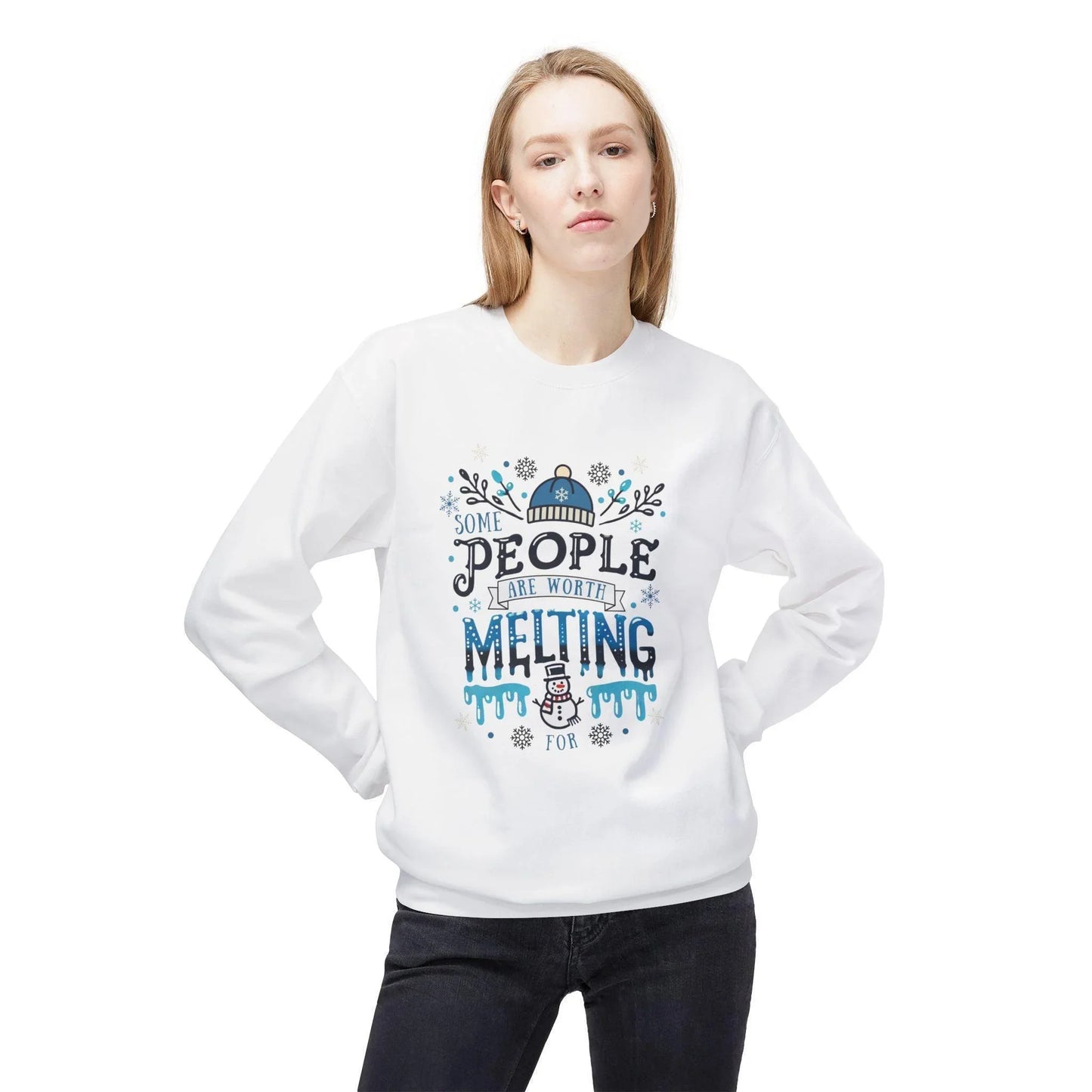 ☃️ Some People are Worth Melting For ❤️ Unisex Fleece Sweatshirt ✨ - Whippie's