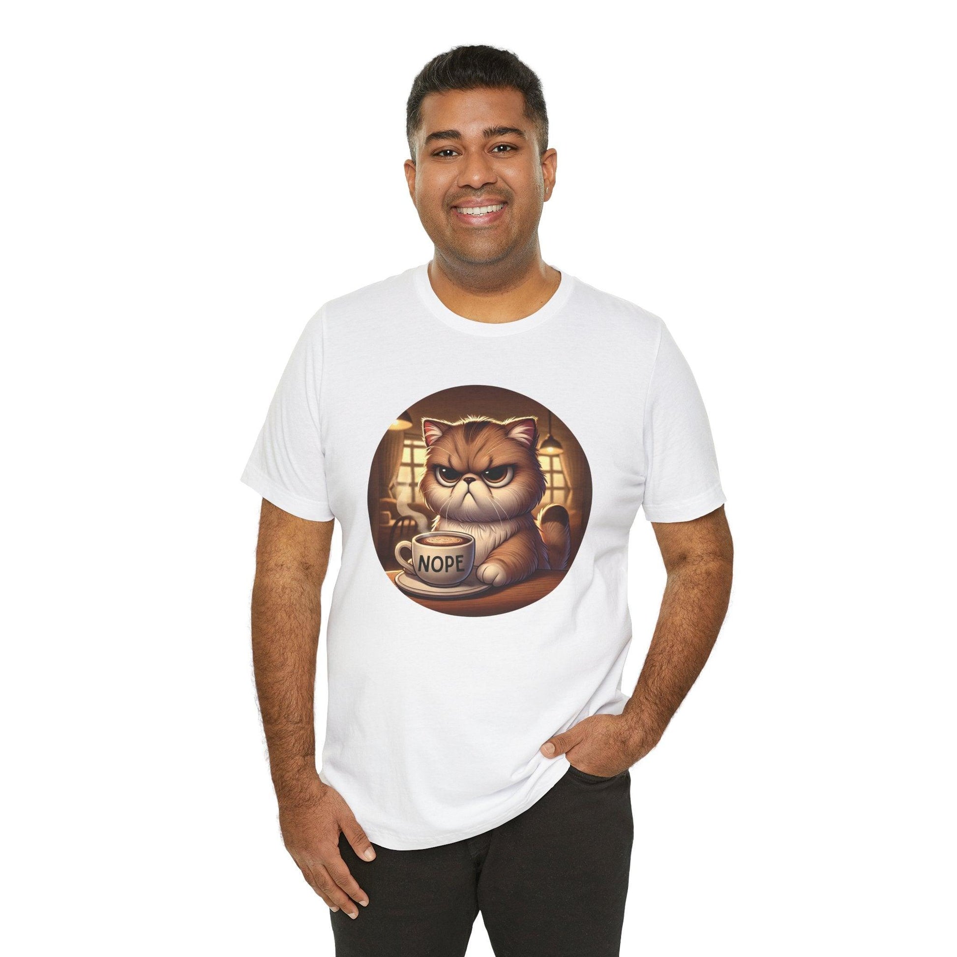 Grumpy Cat Cafe - Unisex Jersey Tee - 🐱☕ Nope, Not Today! ☕🐱 - Whippie's