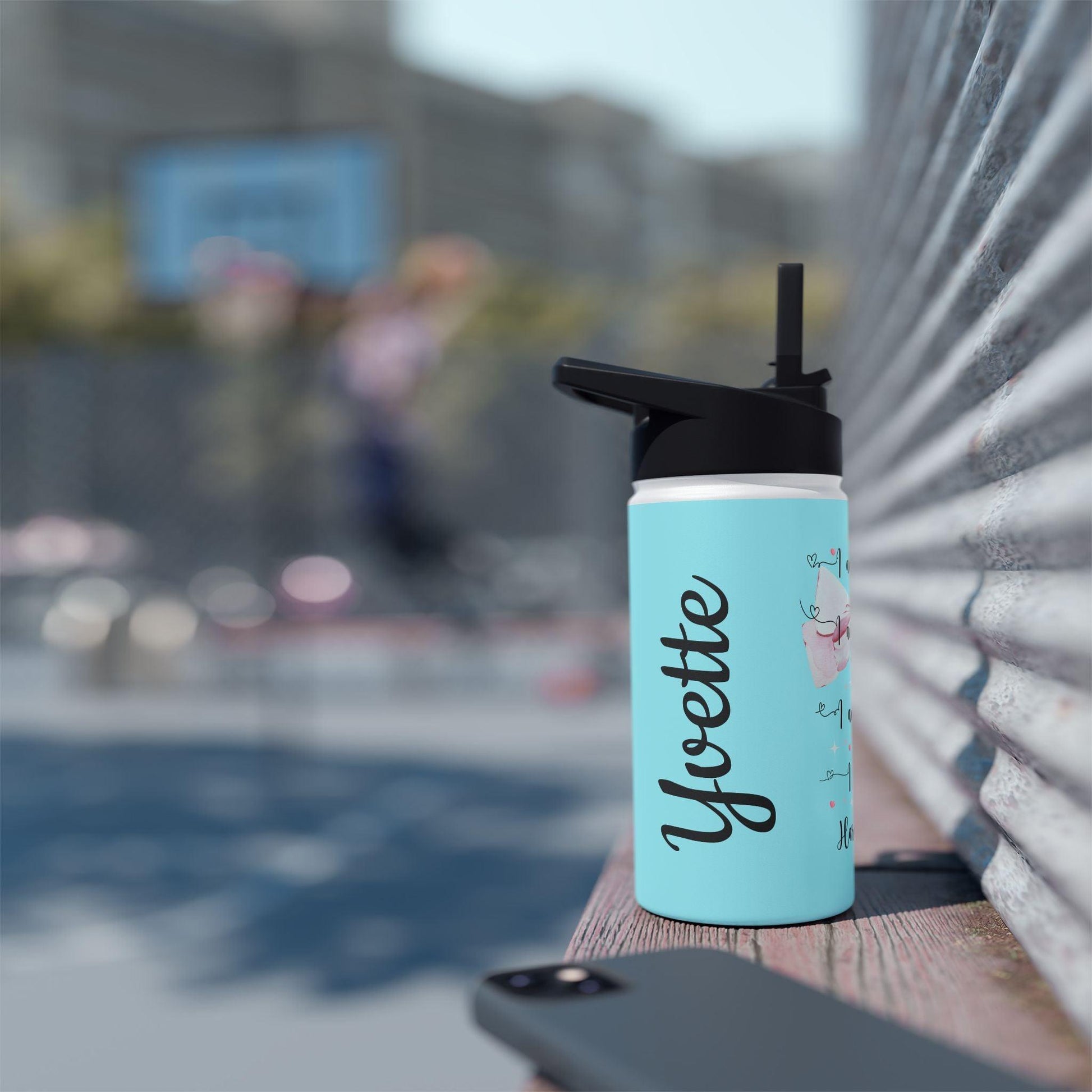 I am Kind, I am Creative, I am Brave, I can Do Hard Things Stainless Steel Water Bottle - Personalizable - Whippie's