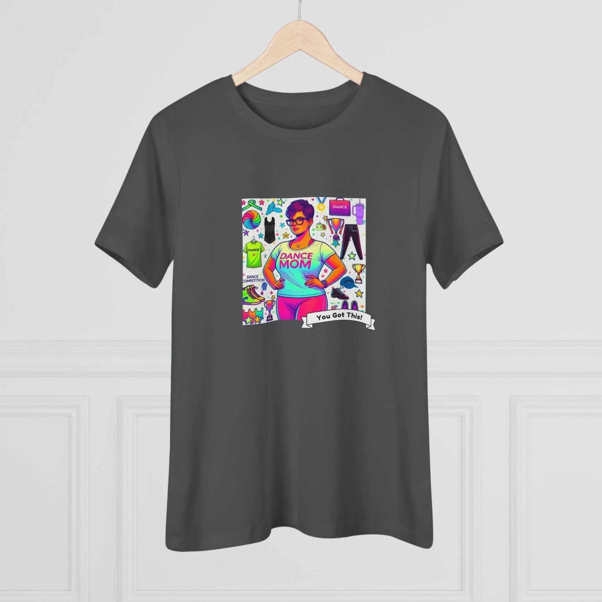 Dance Mom: "You've Got This" - Brunette with Glasses Mom - Short Hair - Boy Dancer - Women's Softsyle Tee - Whippie's