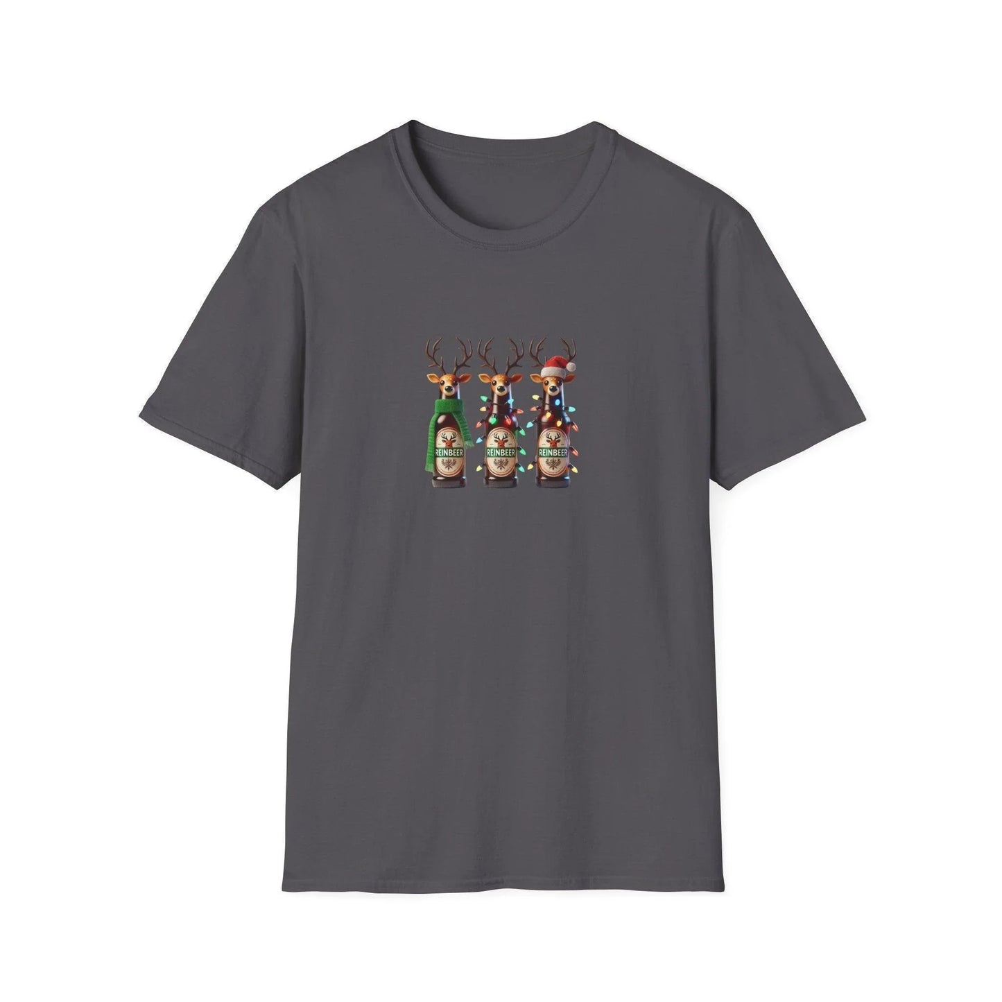 Reinbeer: 'Tis the Season to be Drinking! 🍻🦌🎄 - Unisex Softstyle T-shirt - Whippie's