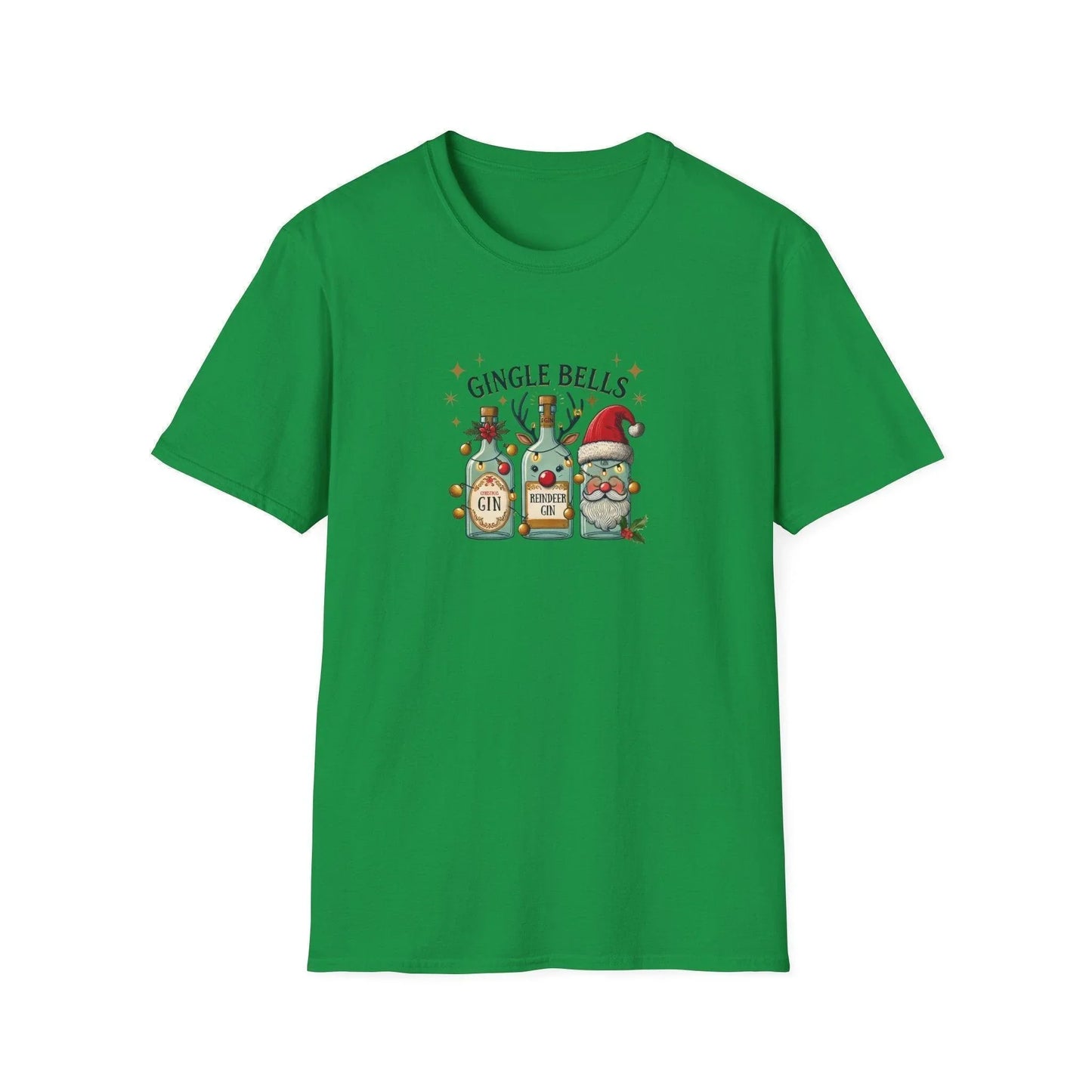 Gingle Bells, Gin All the Way! 🎄🎅🍸 - Unisex Softstyle T-shirt - Whippie's
