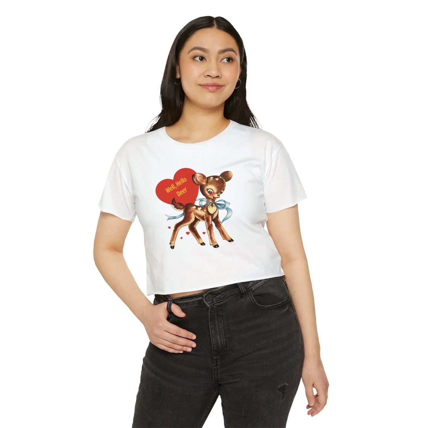 Well, Hello Deer Boxy Valentine Tee