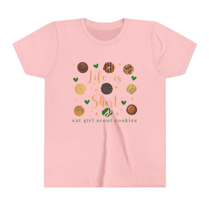 Life is Short, Eat Girl Scout Cookies Tee | Youth (ABC)