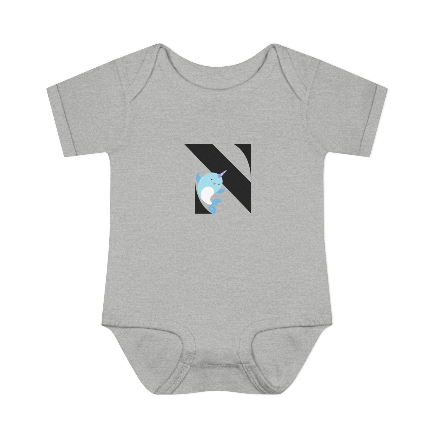 Alphabet Adventures: Letter N - Nice Narwhal Baby Onesie N is for Nice Narwhal! - Whippie's