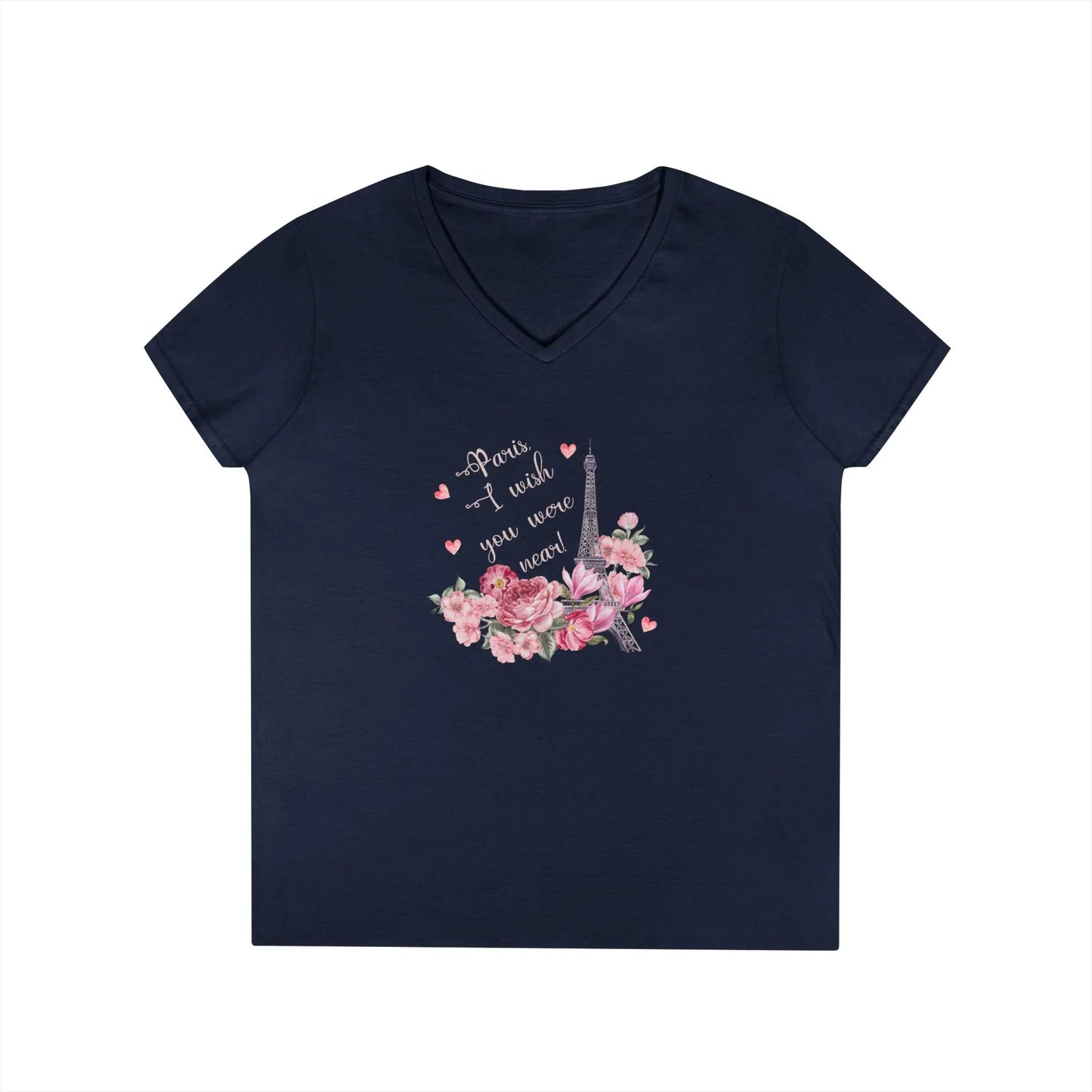 Paris, I Wish You Were Near! Women's V-neck Tee - Whippie's