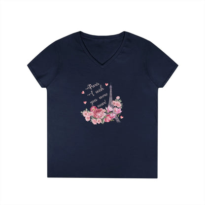 Paris, I Wish You Were Near! Women's V-neck Tee - Whippie's