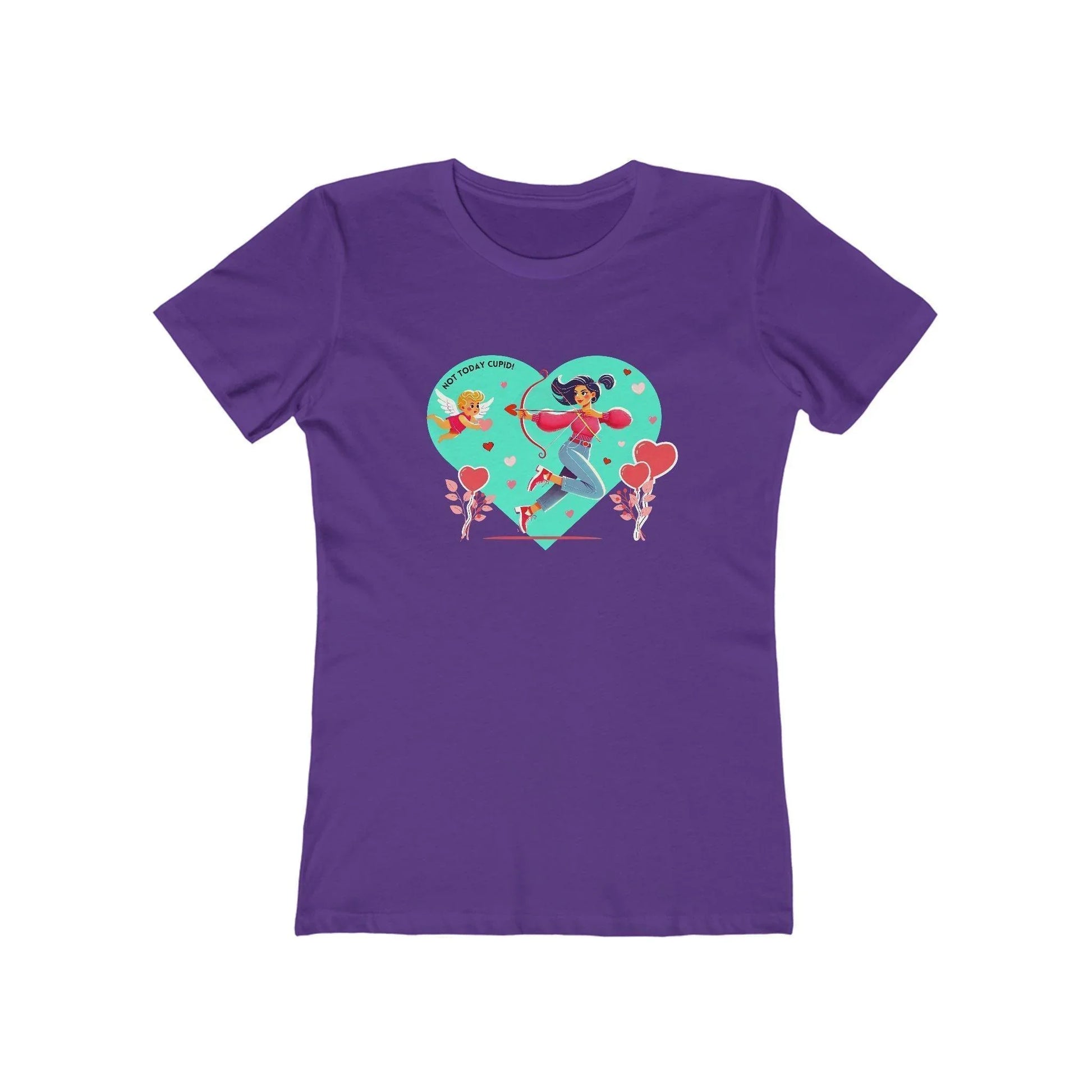 💖 Not Today Cupid! 💘 Women's Boyfriend Tee ✨ Love on your own terms! - Whippie's