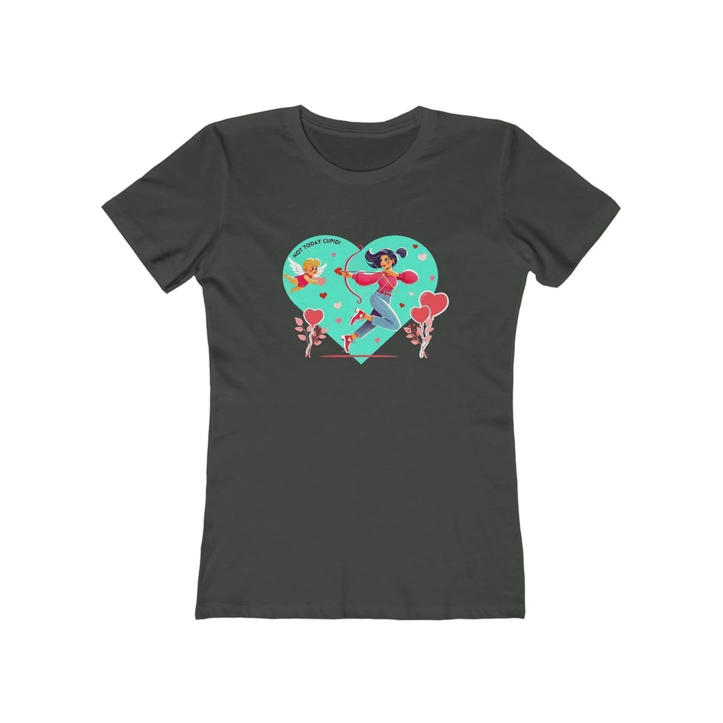 💖 Not Today Cupid! 💘 Women's Boyfriend Tee ✨ Love on your own terms! - Whippie's