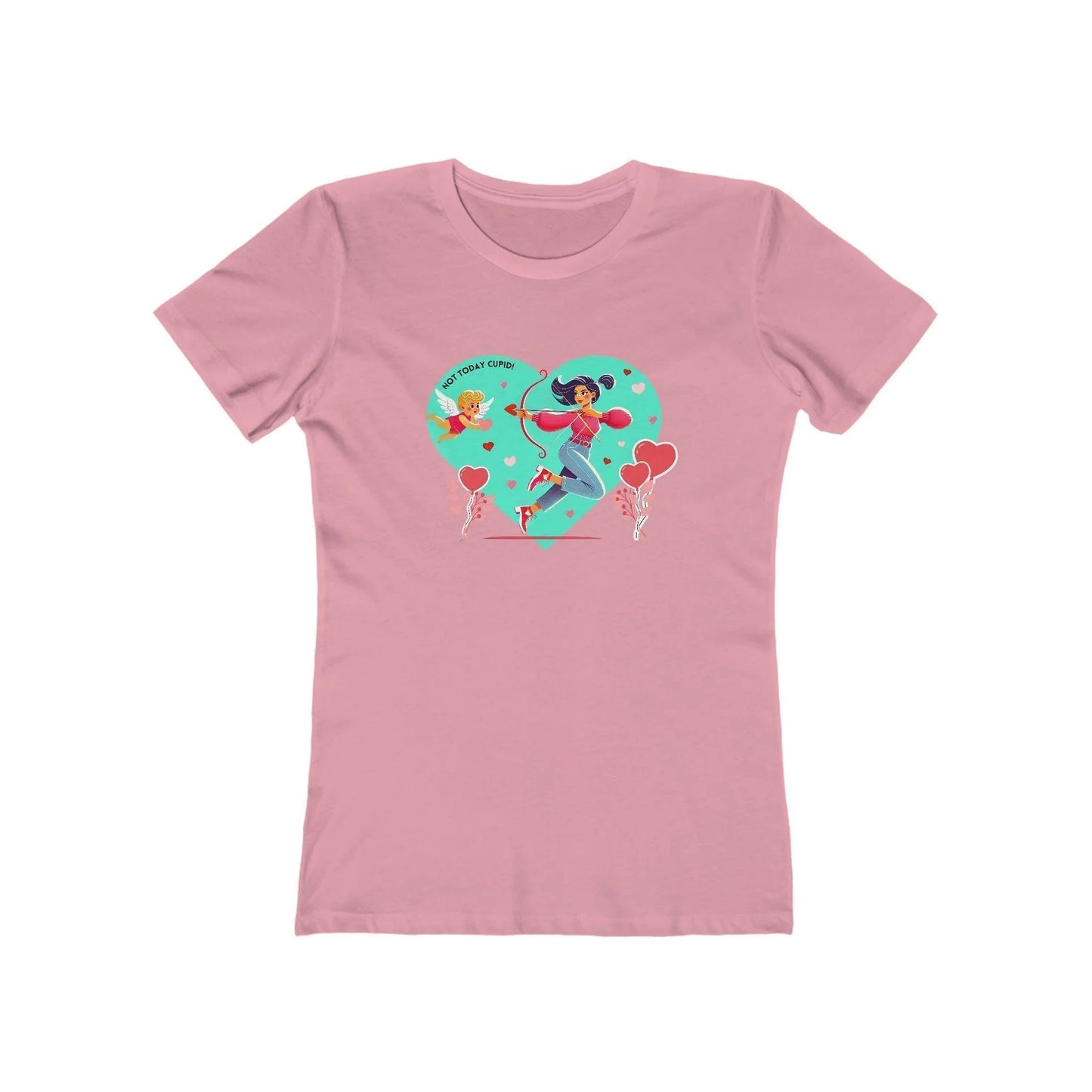 💖 Not Today Cupid! 💘 Women's Boyfriend Tee ✨ Love on your own terms! - Whippie's