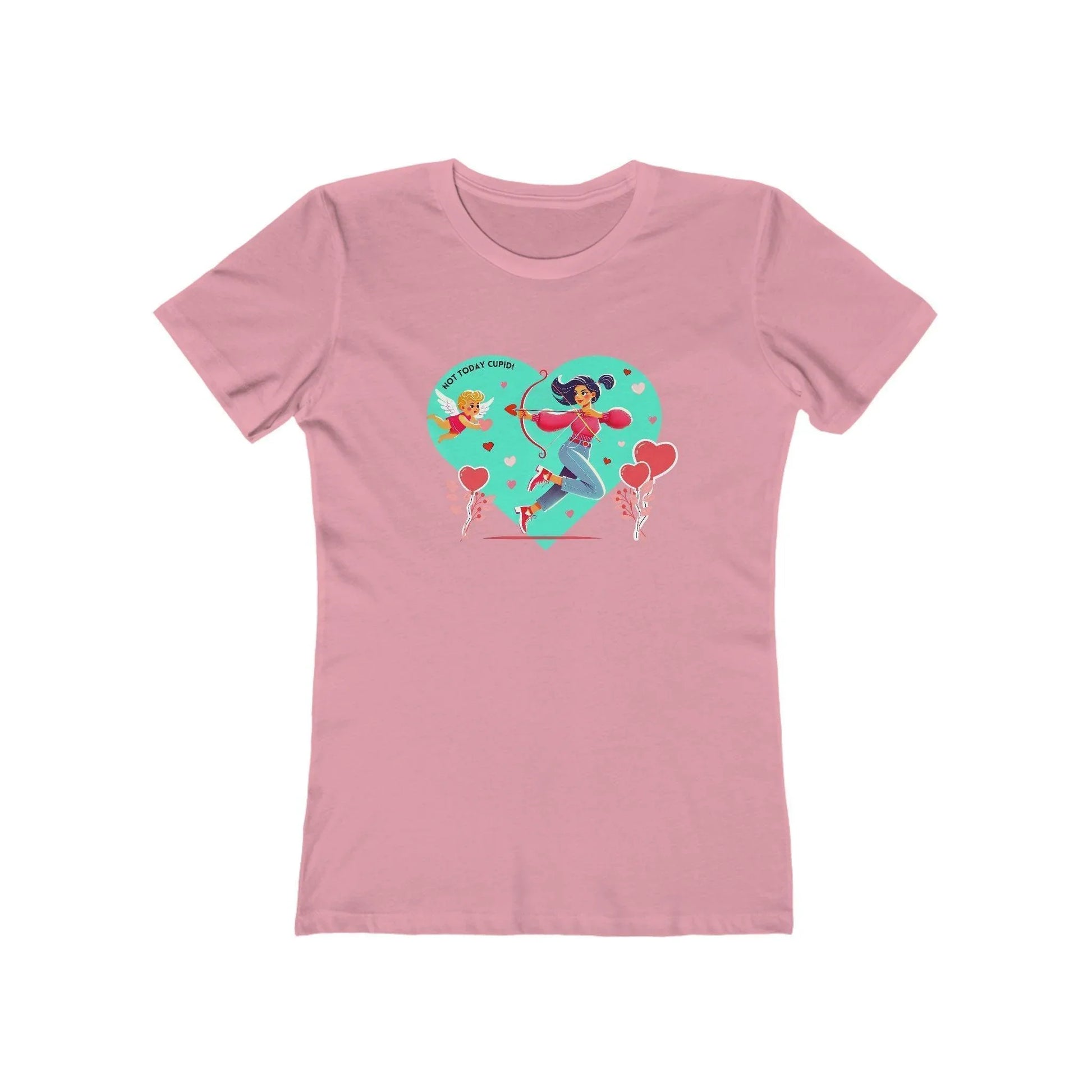 💖 Not Today Cupid! 💘 Women's Boyfriend Tee ✨ Love on your own terms! - Whippie's