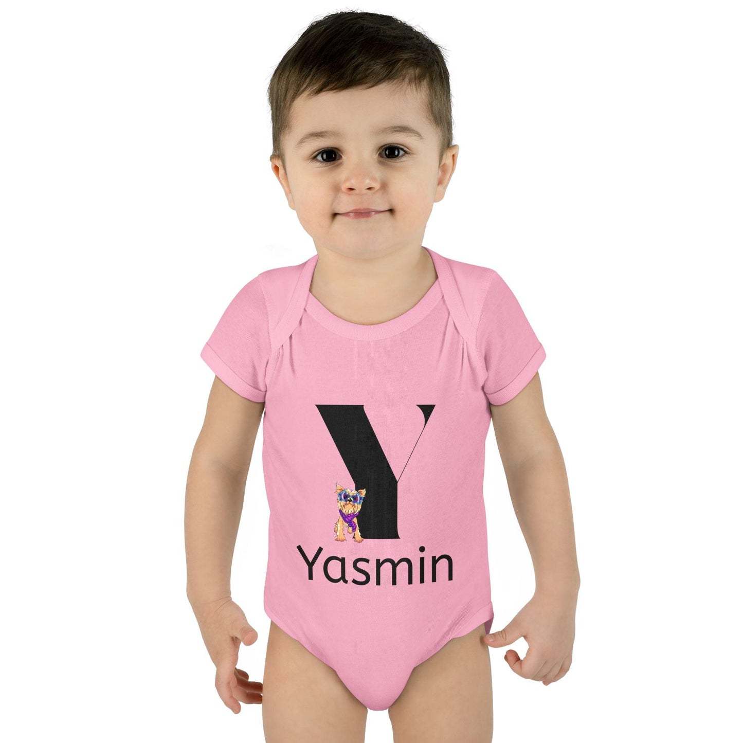 Alphabet Adventures: Letter Y - Yappy Yorkie Baby Onesie - Personalizable - Whippie's