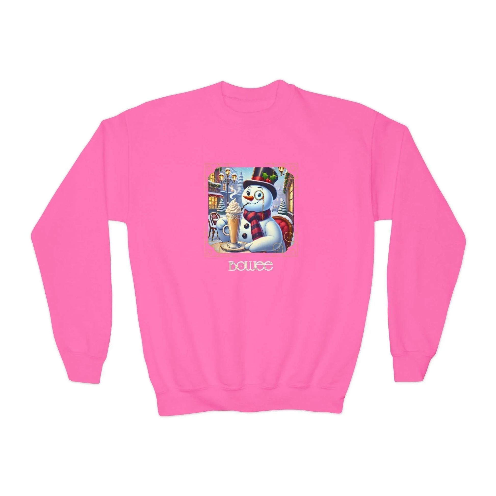 ☃️ Boujee Snowman ☕ Youth Crewneck Sweatshirt ✨ - Whippie's