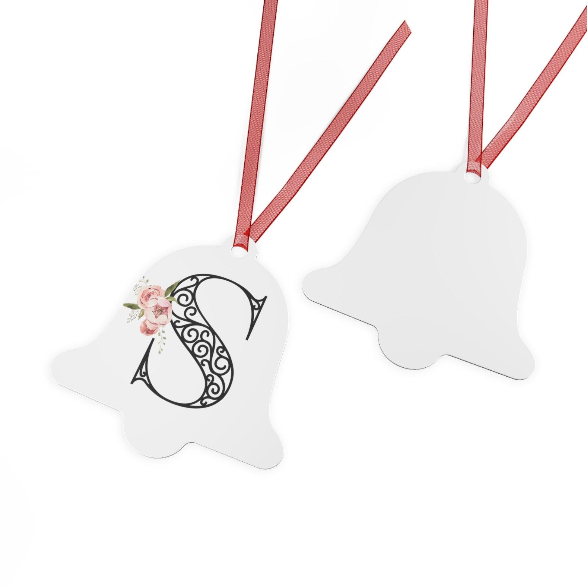 Floral Letters: Letter S - Metal Christmas Ornament - Whippie's