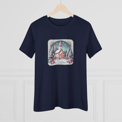 💖⛪ Pink Church - Oh Come, Let Us Adore Him ❄️🎁 - Women's Softstyle Tee - Whippie's