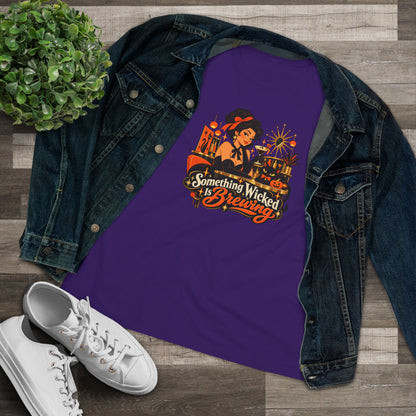 Purple vintage Halloween shirt styled with denim jacket and sneakers