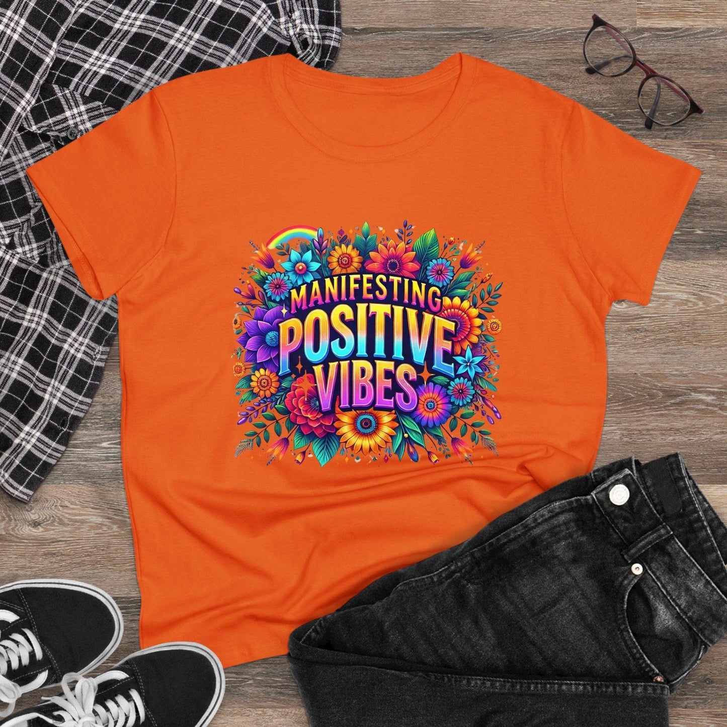 ✨ Manifesting Positive Vibes 🌈 Women's Tee 🌼 - Whippie's