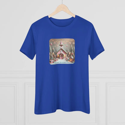 💖🏡 Pink Christmas Village - Oh Come, Let Us Adore Him ✨🎄 - Women's Softstyle Tee - Whippie's