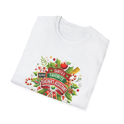 Santa's Favorite Teacher's Assistant - Spreading Holiday Cheer in the Classroom! 🎅🎄 Unisex Tee 🍎🎅 - Whippie's