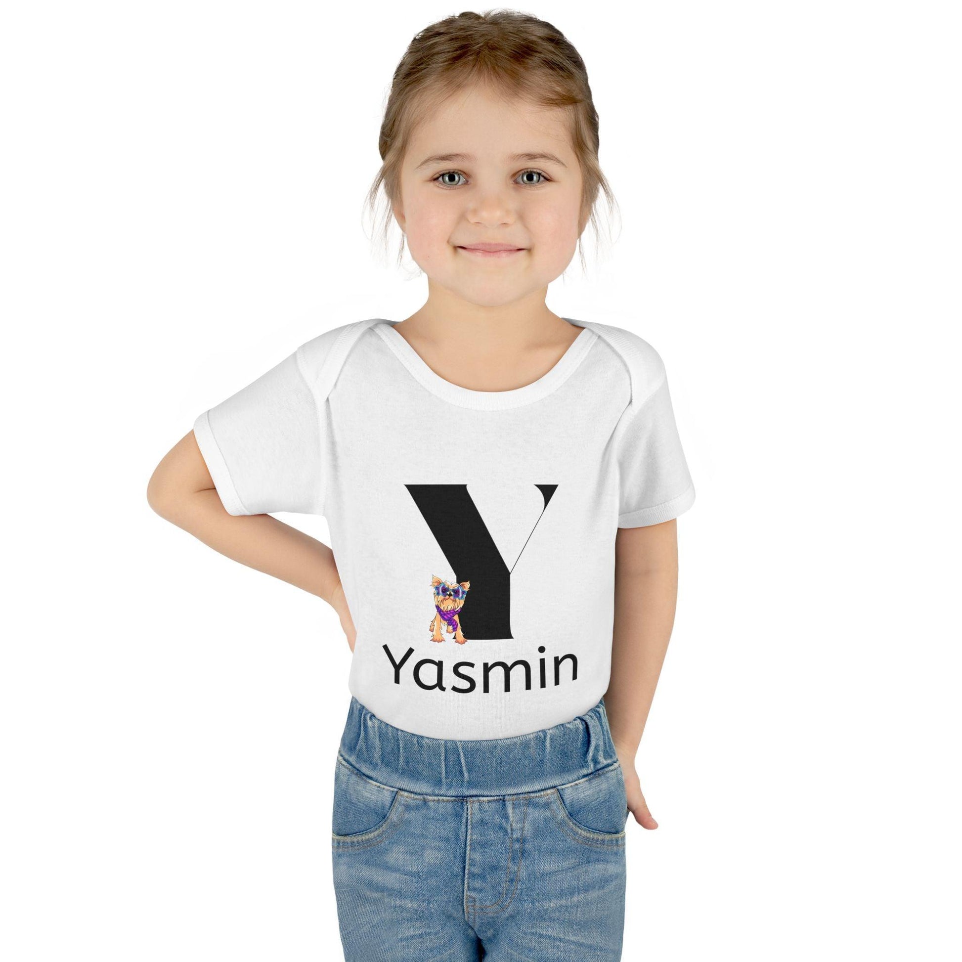 Alphabet Adventures: Letter Y - Yappy Yorkie Baby Onesie - Personalizable - Whippie's