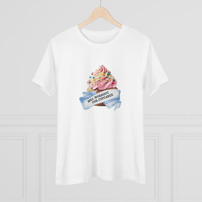 Will Workout for Cupcakes - Fuel Your Fitness! 🧁💪 Women's Softstyle Tee - Whippie's