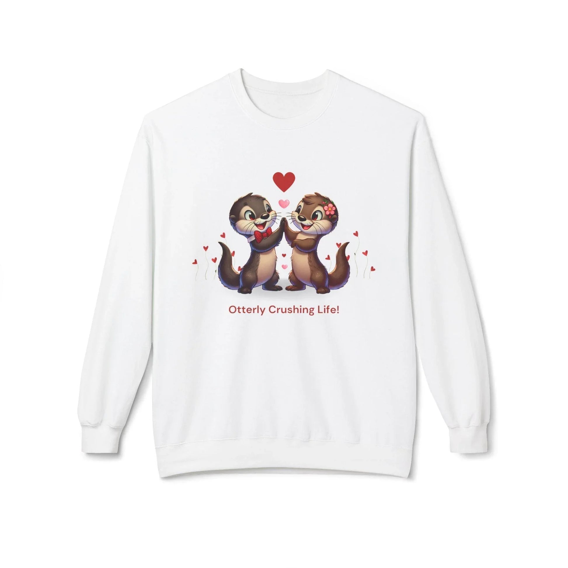 Otterly Crushing Life! Unisex Fleece Sweatshirt - Embrace Joy, Celebrate Friendship 💖🦦 - Whippie's