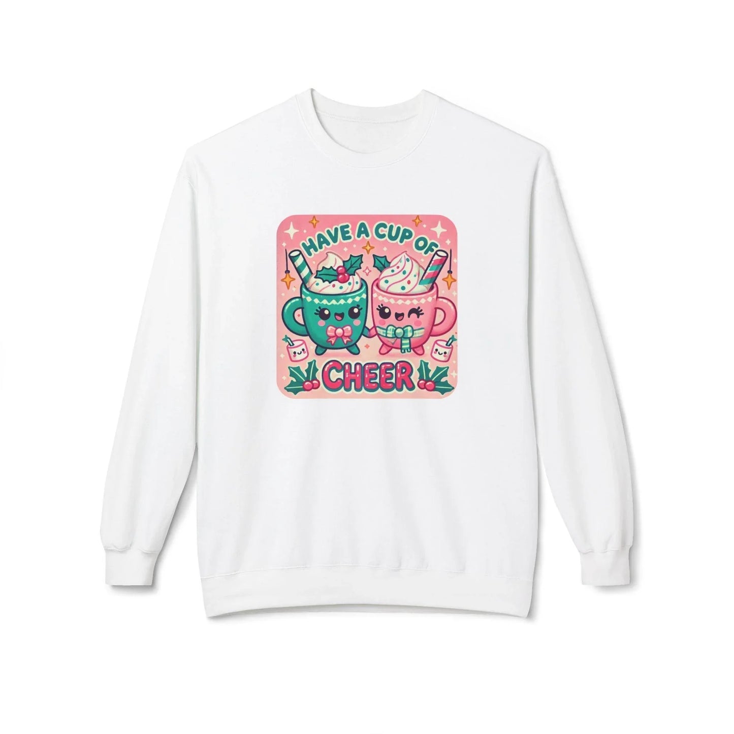 ☕ Have a Cup of Cheer! 😊 Unisex Fleece Sweatshirt ✨ - Whippie's