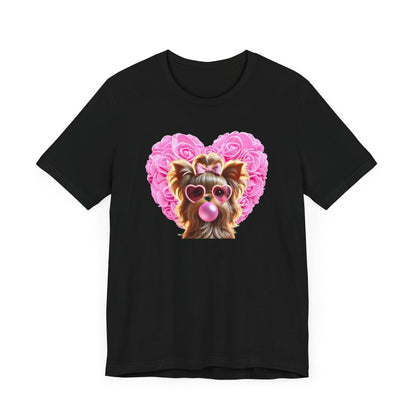 Yorkie Love Unisex Jersey Tee - 💖 Cuteness Overload! 💖 - Whippie's