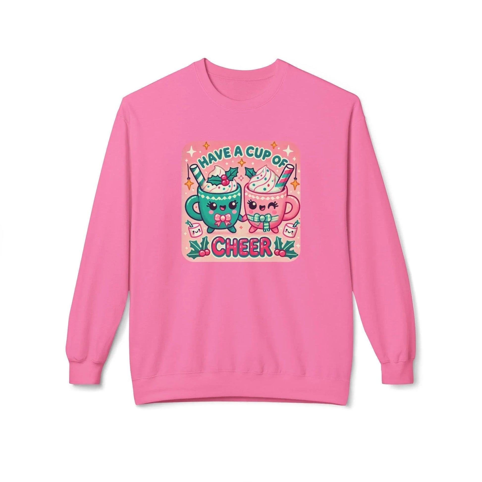 ☕ Have a Cup of Cheer! 😊 Unisex Fleece Sweatshirt ✨ - Whippie's
