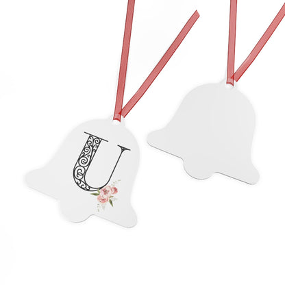 Floral Letters: Letter U - Metal Christmas Ornament - Whippie's